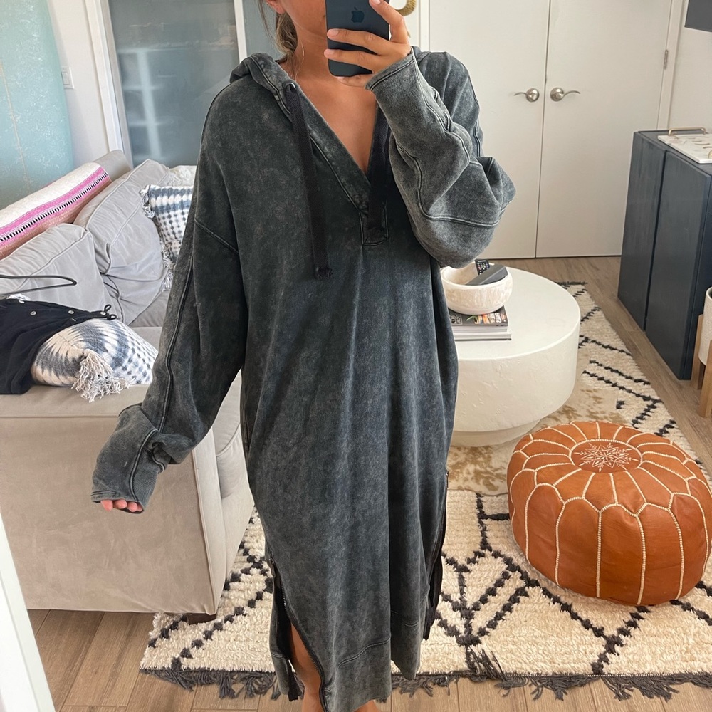 Free People Movement hooded maxi sweatshirt